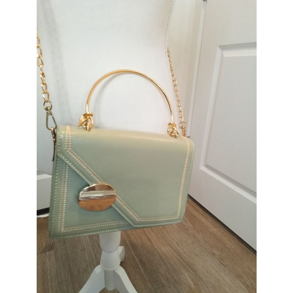 Green PU Leather Chain Design Crossbody Bags Women Small Chain Handbag Small Bag